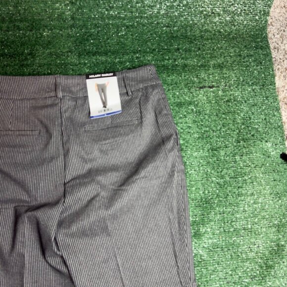 Hilary Radley High Rise Pull-On Plaid Stretch Pants Women’s Size L Black NWT  Up - Picture 11 of 16